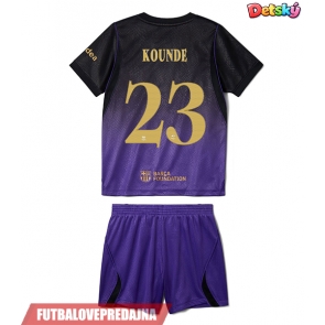 Lacne Dětský Futbalové dres Barcelona Jules Kounde #23 2026-27 Krátky Rukáv - Preč (+ trenírky)
